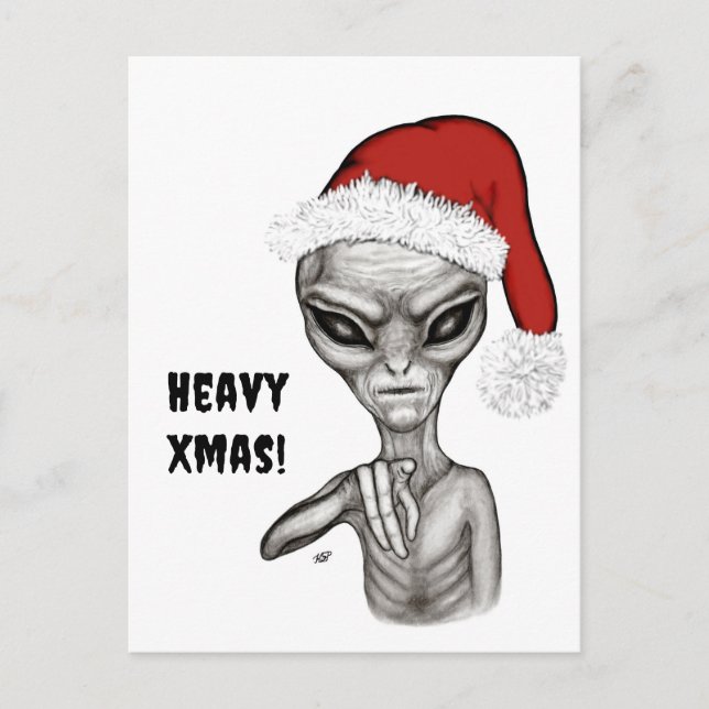 Dåligt Alien, tungt Julafton! Vykort (Framsida)