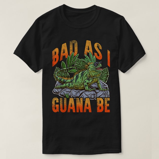Dåligt eftersom jag är Vacation Beach Iguana Lizar T Shirt (Design framsida)