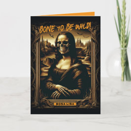 Dåligt för benet Mona Lisa Skeleton Halloween Kort
