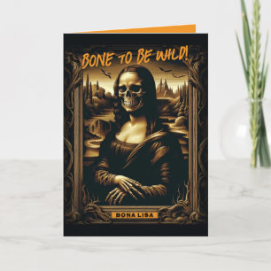 Dåligt för benet Mona Lisa Skeleton Halloween Kort