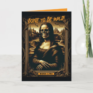 Dåligt för benet Mona Lisa Skeleton Halloween Kort