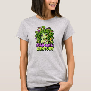 Dåligt Hår Århundrade – Söt Medusa Grekisk Mytolog T Shirt
