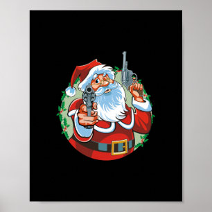 Dåligt jultomten med vapen - roliga julklappar poster