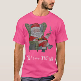 Dåligt Jultomten med whisky och cigarar T Shirt