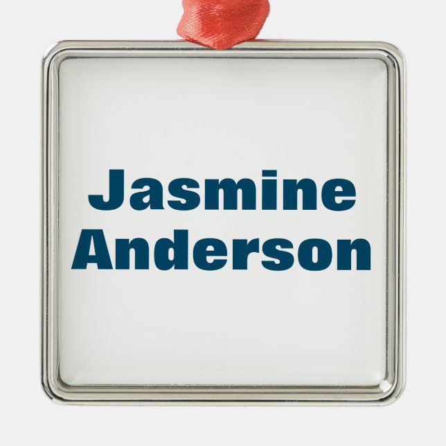 Dåligt modernt, minimalistiskt havsblått Färg Julgransprydnad Metall (Framsidan)