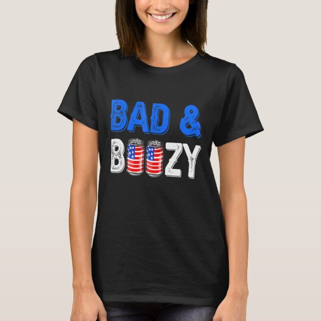 Dåligt och rött, vitt och blått öl, knölar. t shirt (Framsida)
