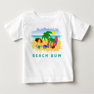 Dåligt solhav för strand och rolig färgrik t-shirt