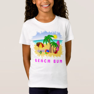 Dåligt solhav för strand och rolig färgrik t-shirt