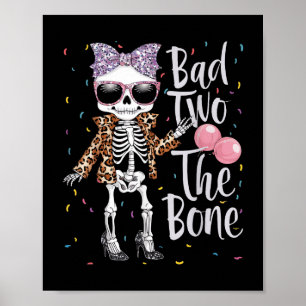 Dåligt två ben 2:a födelsedagsflickan Halloween Le Poster