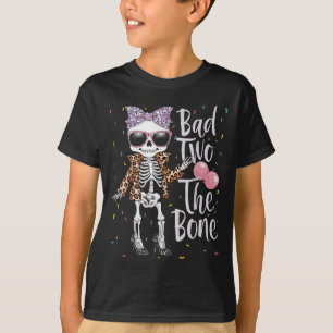Dåligt två ben 2:a födelsedagsflickan Halloween Le T Shirt