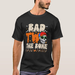 Dåligt två Bone Halloween Boy Toddle 2:a födelseda T Shirt