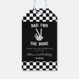 Dåligt två skelettet Skeleton 2:a födelsedagen Par Presentetikett