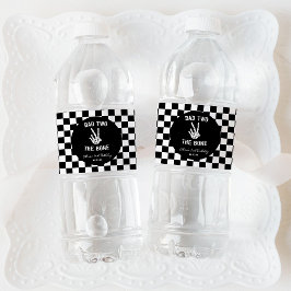 Dåligt två skelettet Skeleton 2:a födelsedagen Par Vattenflaskor Etikett