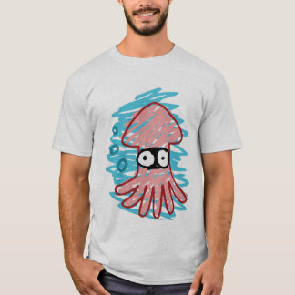 Dåligt utdragen tioarmad bläckfiskskjorta t-shirt