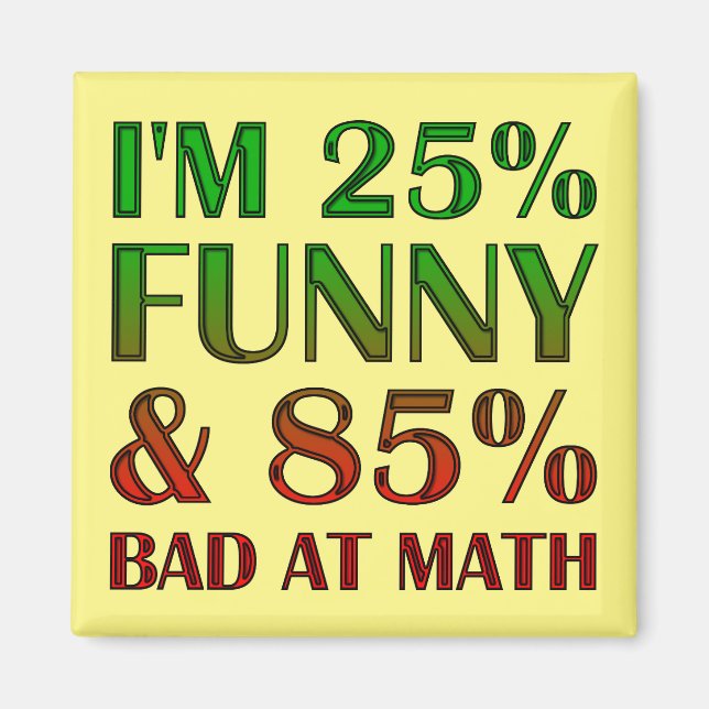 Dåligt vid Math Funny Fridge Magnet-kylare Magnet (Framsidan)