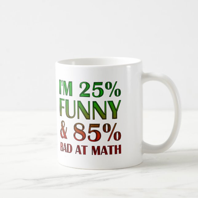 Dåligt vid Math Funny Mug eller Resemugg Kaffemugg (Höger)