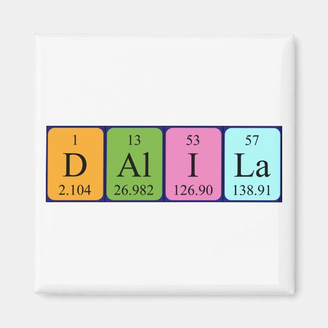 Dalila Periodisk bord namn magnet (Framsidan)