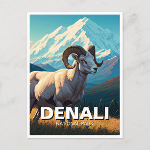 Dall Sheep in Denali Nationalpark Alaska Vykort