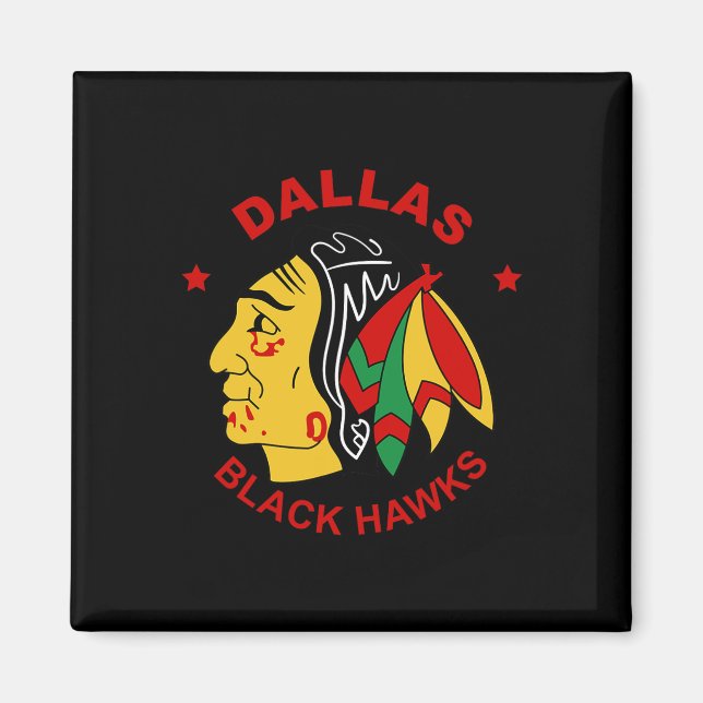 Dallas Black Hawks Vintage ishockeyfan  Magnet (Framsidan)