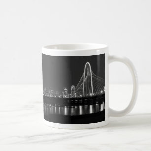 Dallas Bridge View Grayscale Coffee Mugg