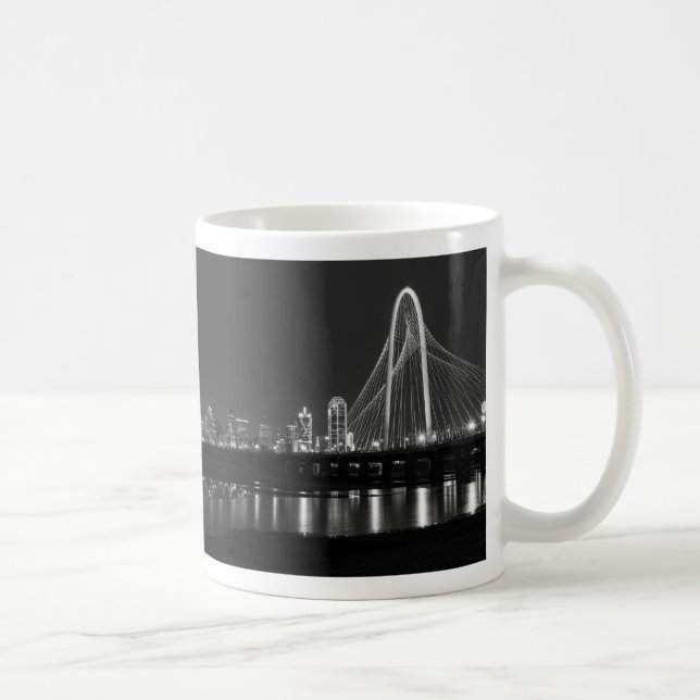 Dallas Bridge View Grayscale Coffee Mugg (Höger)