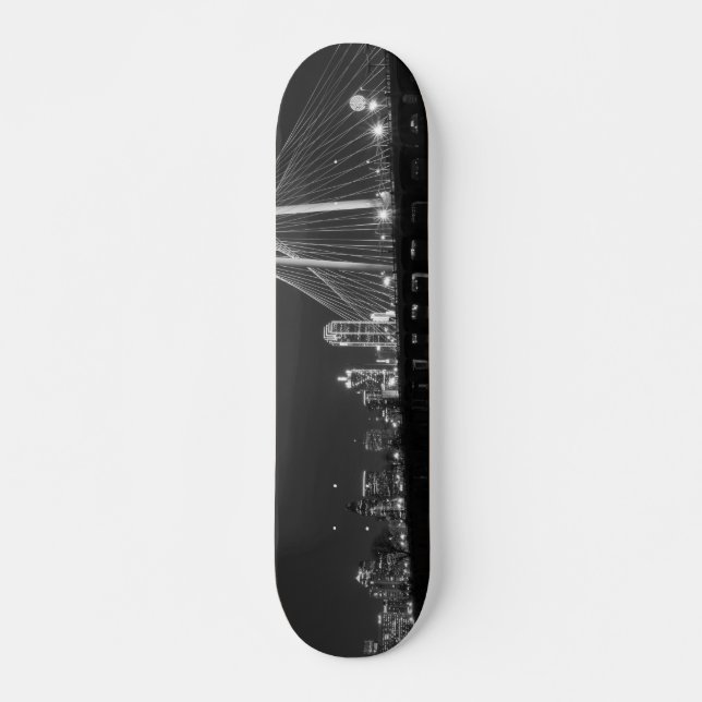 Dallas Bridge View Grayscale Skateboard Bräda 21,5 Cm (Framsida)