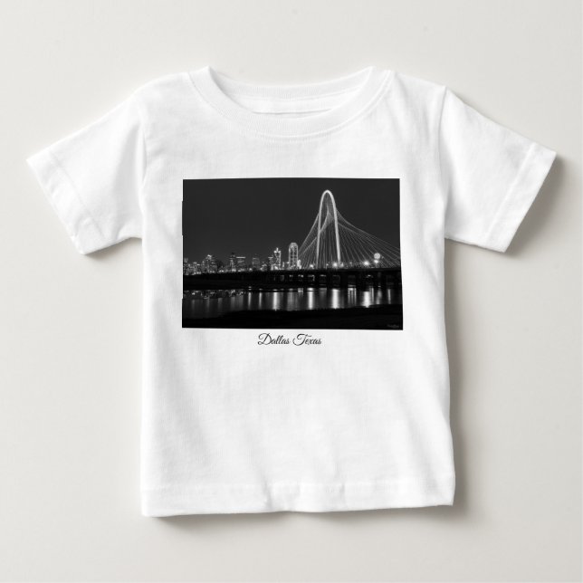Dallas Bridge View Grayscale T Shirt (Framsida)