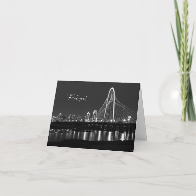 Dallas Bridge View Gyscale Tack-kort Tack Kort (Framsida)