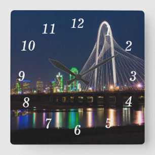 Dallas Bridge View Wall Clock Fyrkantig Klocka