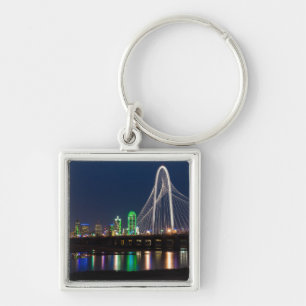 Dallas Bridge-vy Fyrkantig Silverfärgad Nyckelring