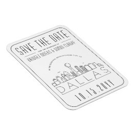 Dallas Bröllop Stilized Skyline Spara datum Magnet