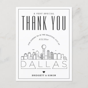 Dallas Bröllop Tack för att du kom! vykort