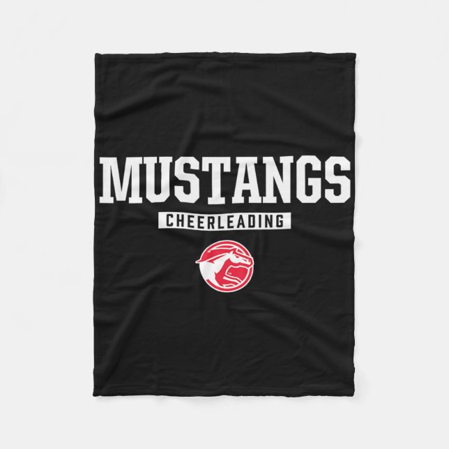 Dallas Center-grimes Mustangs logotyp Cheerleading Fleecefilt (Framsidan)