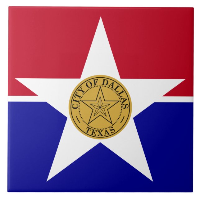 Dallas City Flagga Tile Kakelplatta (Framsidan)