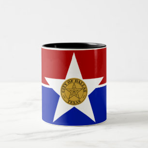 Dallas city flagga Två-Tonad mugg