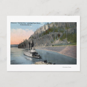 Dallas City Steamer på Columbia River Vykort