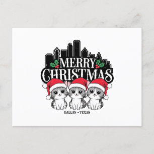 Dallas City Texas God jul Cats USA Vykort