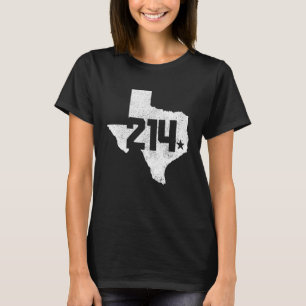 Dallas County 214 Area Code Texas State Karta Prid T Shirt