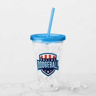 Dallas Dodgeball Logotyp Akryla Tumbler Take Away Mugg