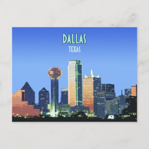 Dallas Downtown Texas Vintage Vykort