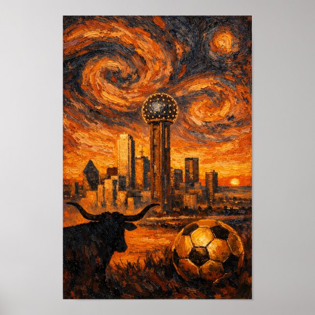 Dallas Ember Sky World Cup 2026 Expressionistisk k Poster (Framsidan)