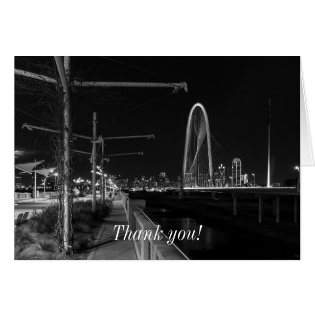 Dallas Evening Walk Grayscale Tack OBS Kort (Framsidan Horizontal)