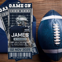 Dallas Football Biljett Födelsedagsinbjudan