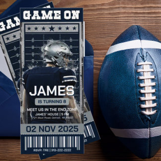 Dallas Football Biljett Födelsedagsinbjudan Inbjudningar