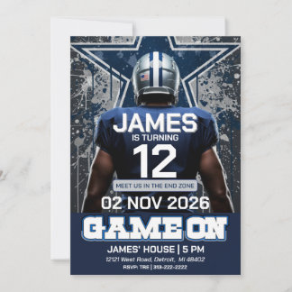 Dallas Football Birthday Invitation Inbjudningar