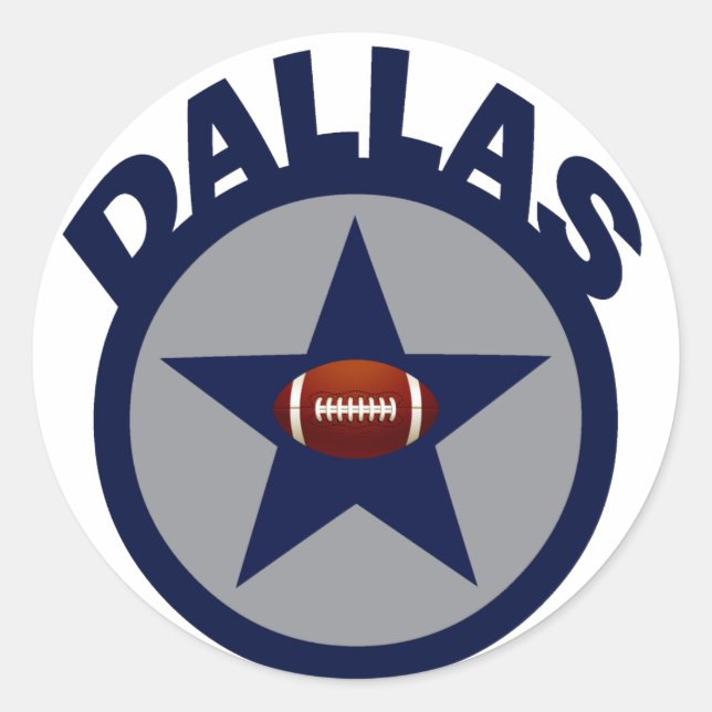 DALLAS FOOTBALL RUNT KLISTERMÄRKE (Framsida)