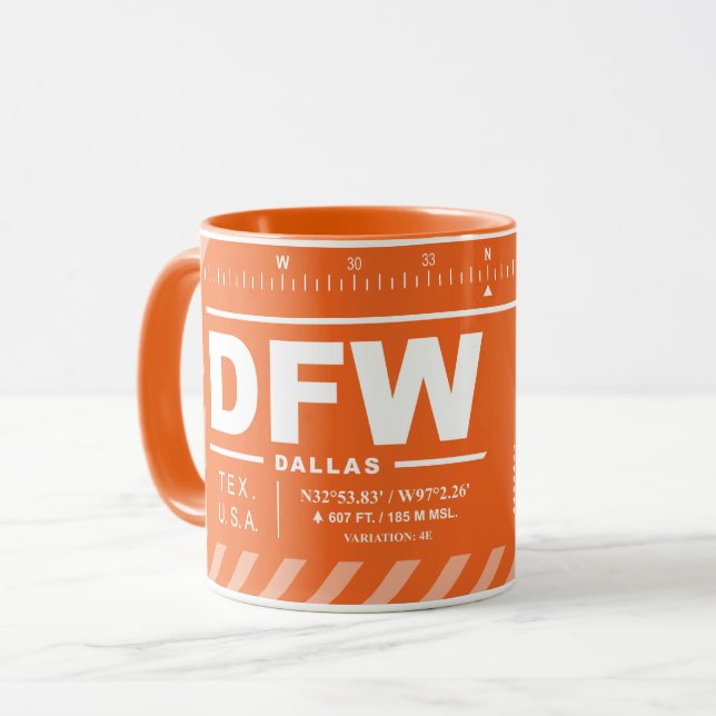 Dallas-Fort Worth International Airport DFW Mugg (Framsida vänster)