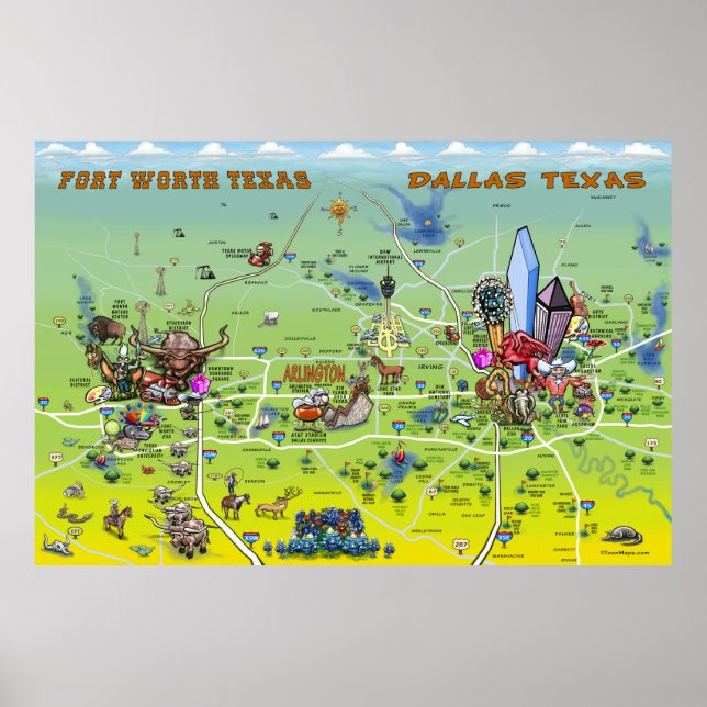 Dallas Fort Worth Poster (Framsidan)