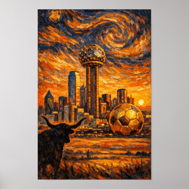 Dallas Golden Hour VM 2026 Van Gohn Art Poster (Framsidan)