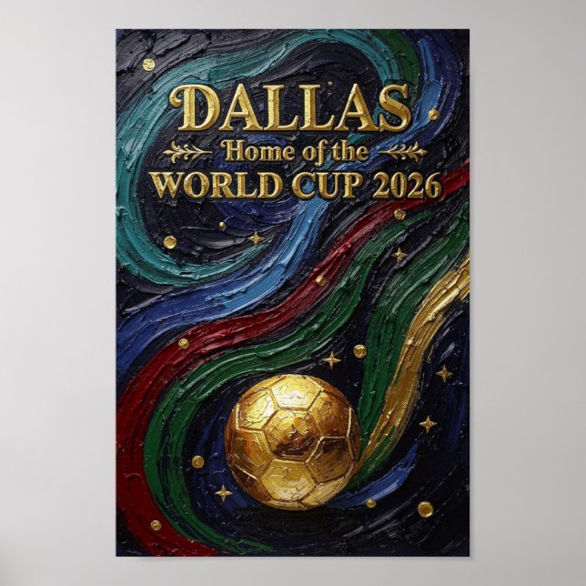 Dallas Hem för VM 2026 Fotbollsfan Jewel Poster (Framsidan)
